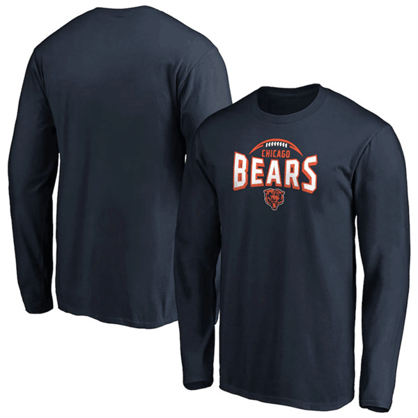 Men's Chicago Bears Navy Clamp Down Long Sleeve T-Shirt